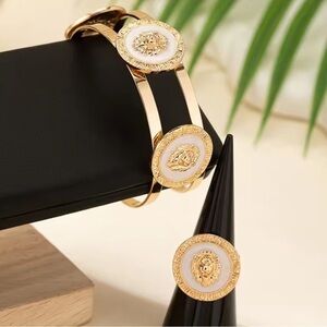 Anthro!  Gold and White lion Women's Bracelet